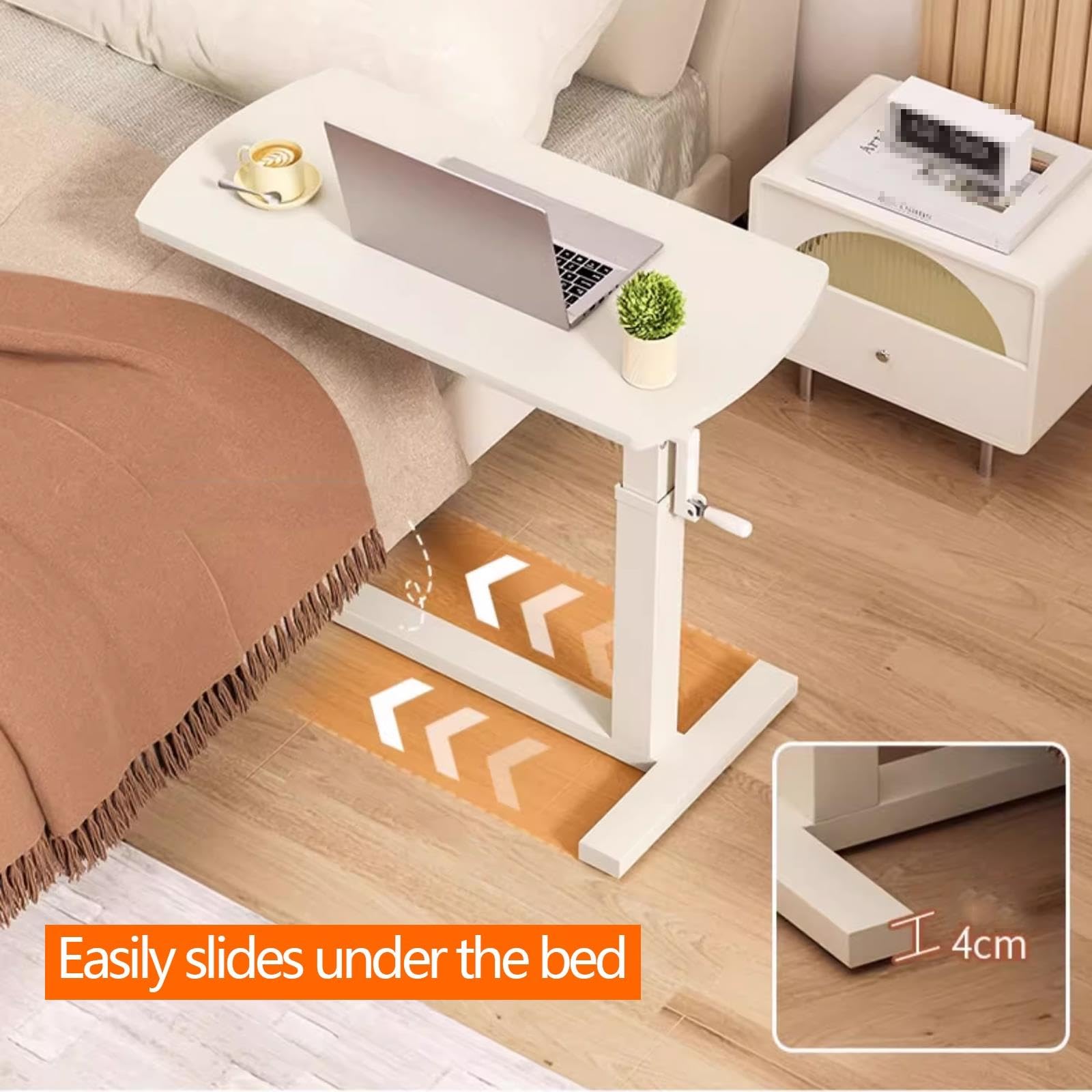 Table de Lit a Roulette pour Ordinateur Portable Réglable en Hauteur