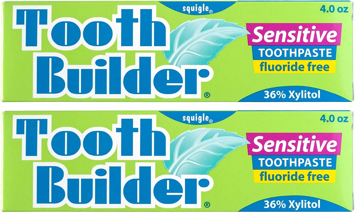 Squigle Tooth Builder Sensitive Toothpaste 36 Natural Xylitol, SLS