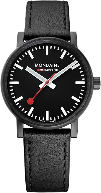 Mondaine Evo2 - Orologio con Cinturino Nero in Pelle per Uomo e Donna,  MSE.35121.LB, 35 MM : Amazon.it: Orologi