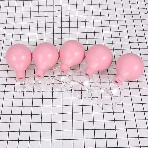 Miniatura 9 de Masaje corporal de goma y vidrio de ventosas al vacío tazas de ahuecamiento corporal chino 5pcs (rosa)