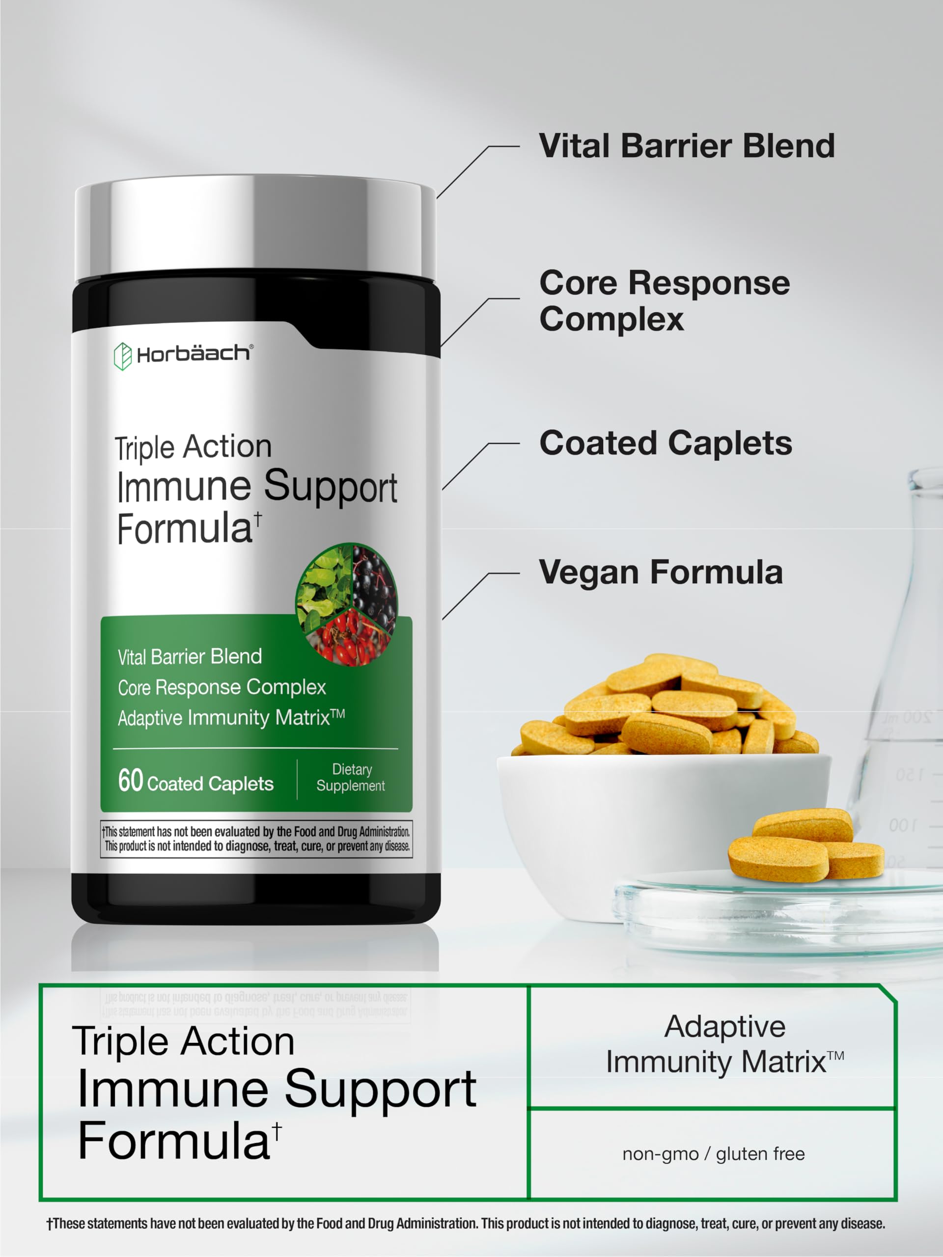 Horbäach Immune Support Supplement | 60 Coated Caplets — Amazon image 4