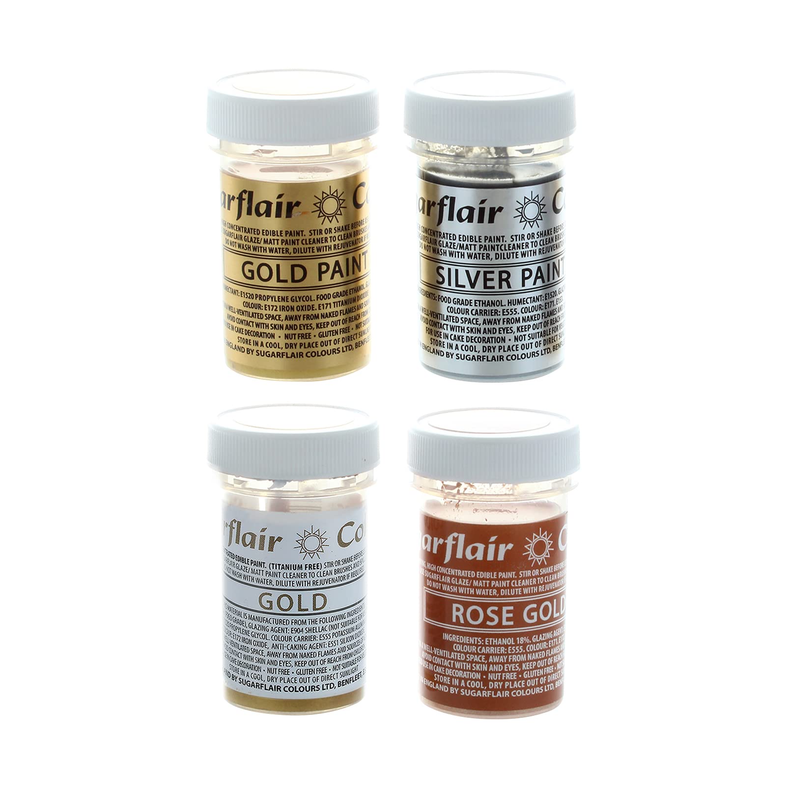 Mixed Metallic Edible Paint Set Of 4