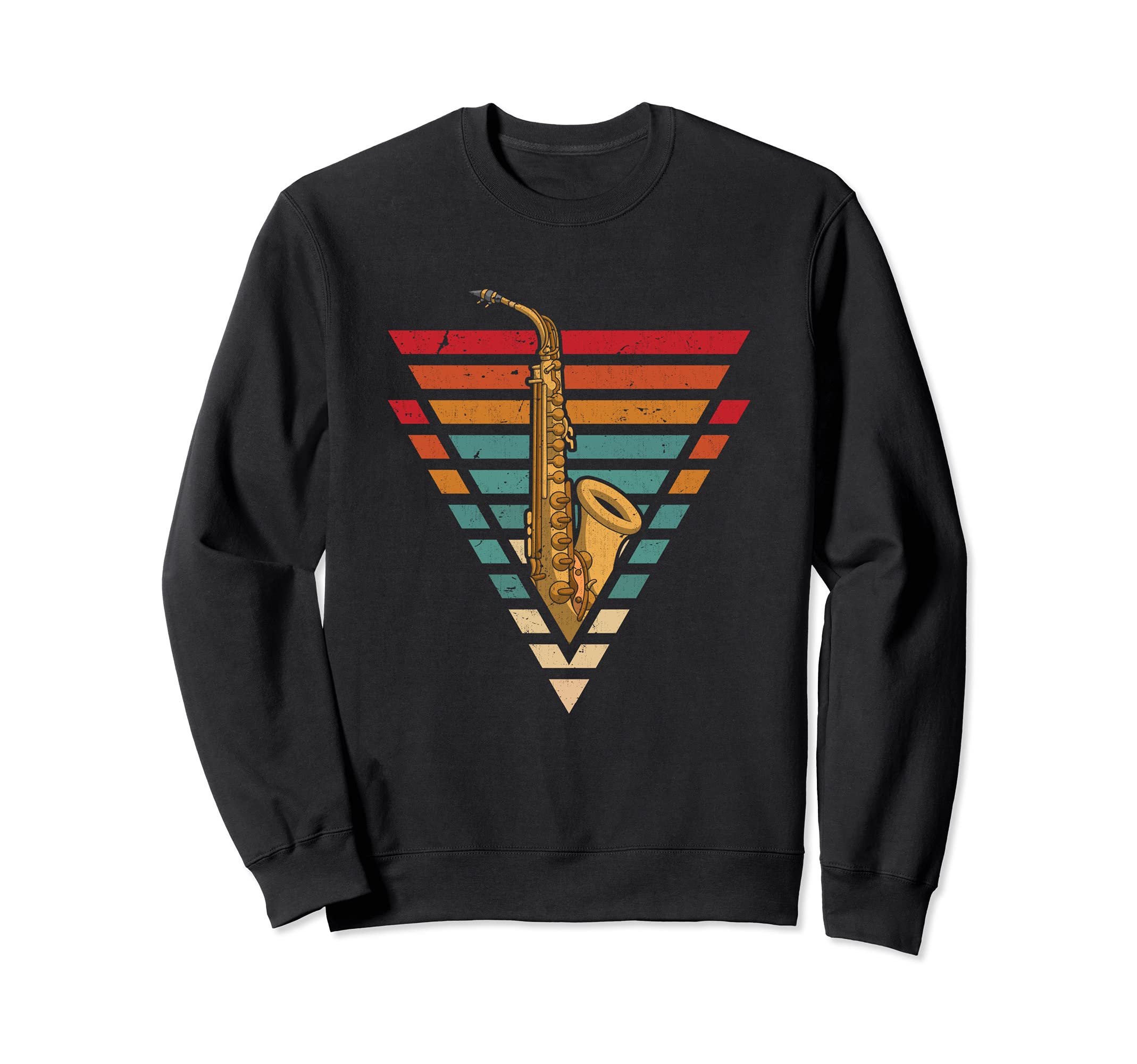 Retro Saxophonist Jazz Music Saxophone Player Saxophone Sweatshirt, Black