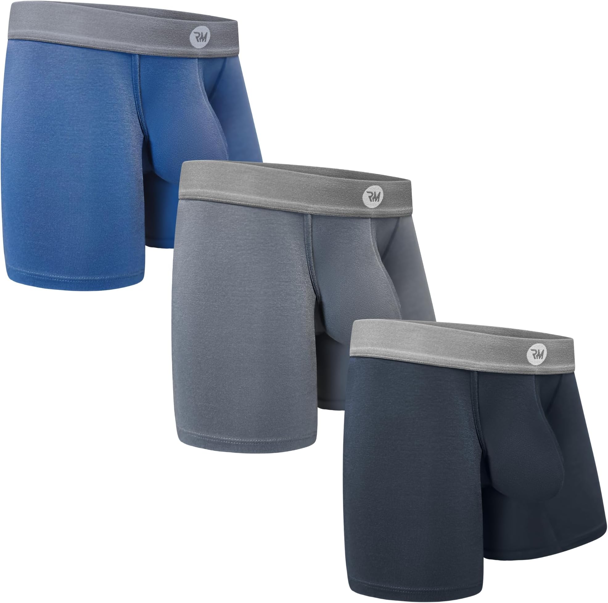 RM Real MenReal Men Bulge Enhancing Pouch Underwear for Men – 1, 3 and 6 Pack Set - Modal Boxer Briefs ABCD Pouch