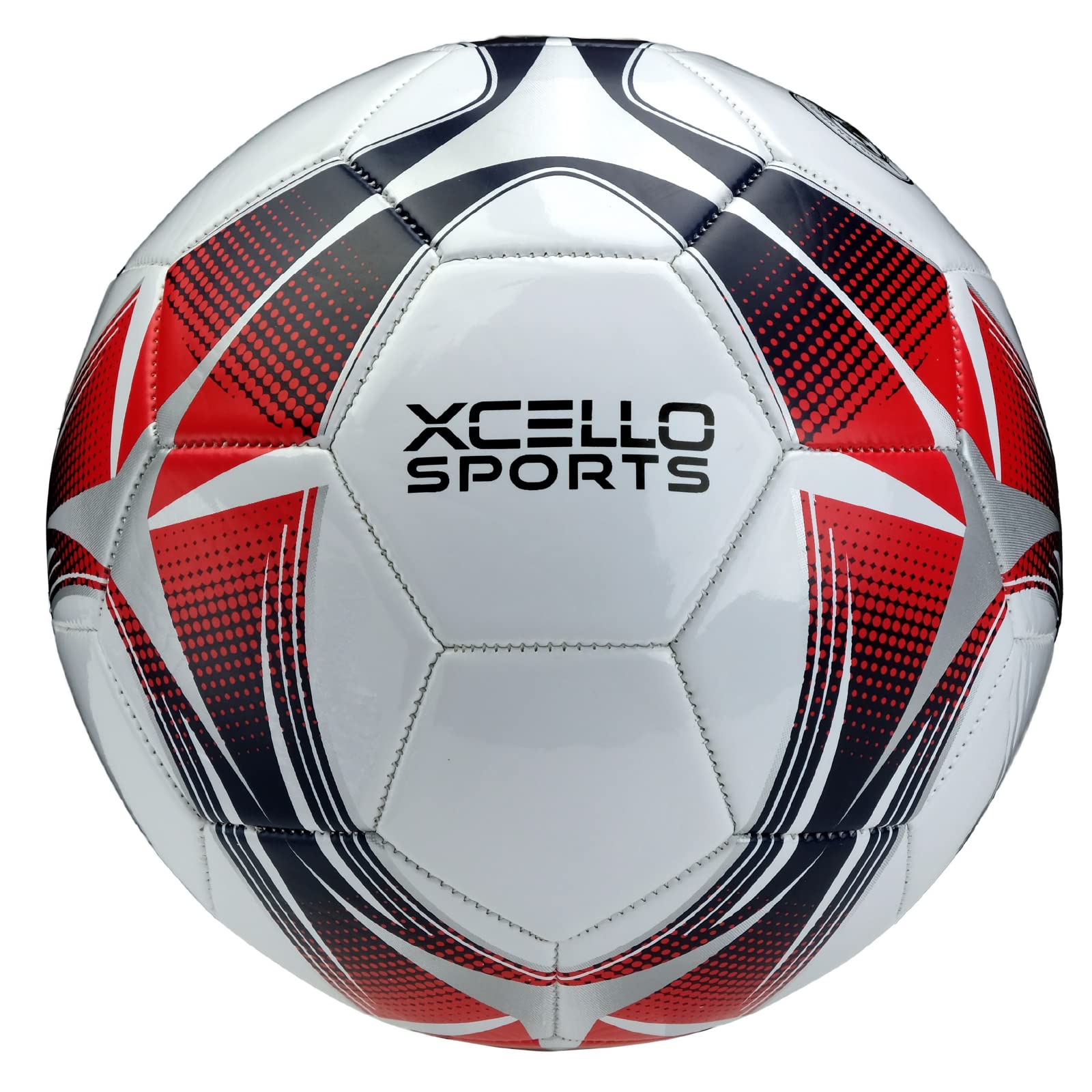 Xcello Sports Balón de fútbol tamaño 4 gráficos surtidos con bomba (paquete de 2)