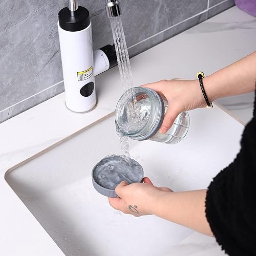 Miniatura 5 de Overnight Oats Tarros con tapa y cuchara, juego de 2, tarros de avena herméticos de gran capacidad de 16 onzas con marcas de medición, tarros Mason