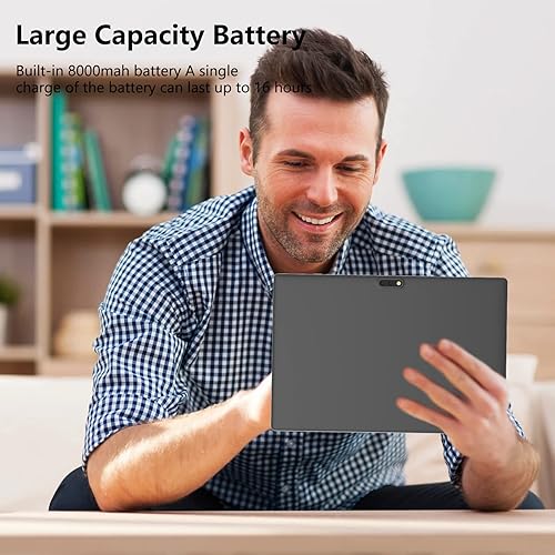 Vista 18 de Tablet 2 en 1 con funda para teclado y ratón, tableta de 10 pulgadas Android 14 Tablets PC, 6 GB RAM+32 GB ROM compatible con 1 TB expandible