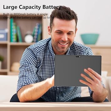 10 Inch Tablet Android 15 Tablets With Case Stylus 8GB RAM 32GB ROM Support 1TB Expand, 6000mah Battery 10 IN Android Tableta, Dual Camera WiFi-6 Bluetooth 10.1'' Android Tablet With Protective Cover