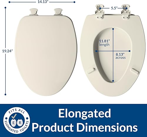 Miniatura 3 de Church - Asiento para inodoro con bisagra fácil de limpiar y cambiar, 585EC 346