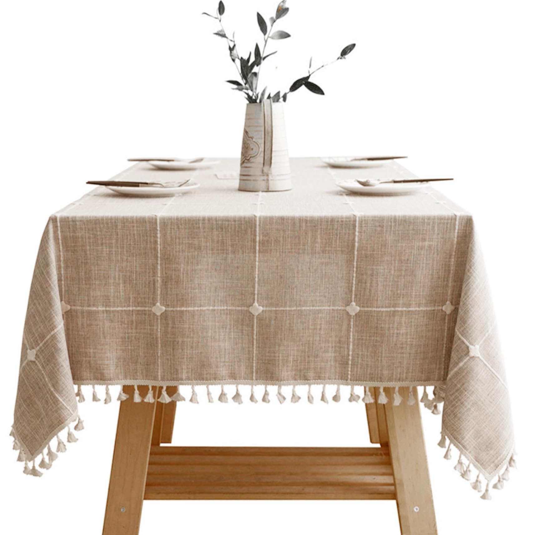 Nappe en lin anti-taches et infroissable 35x35 pour table basse propre