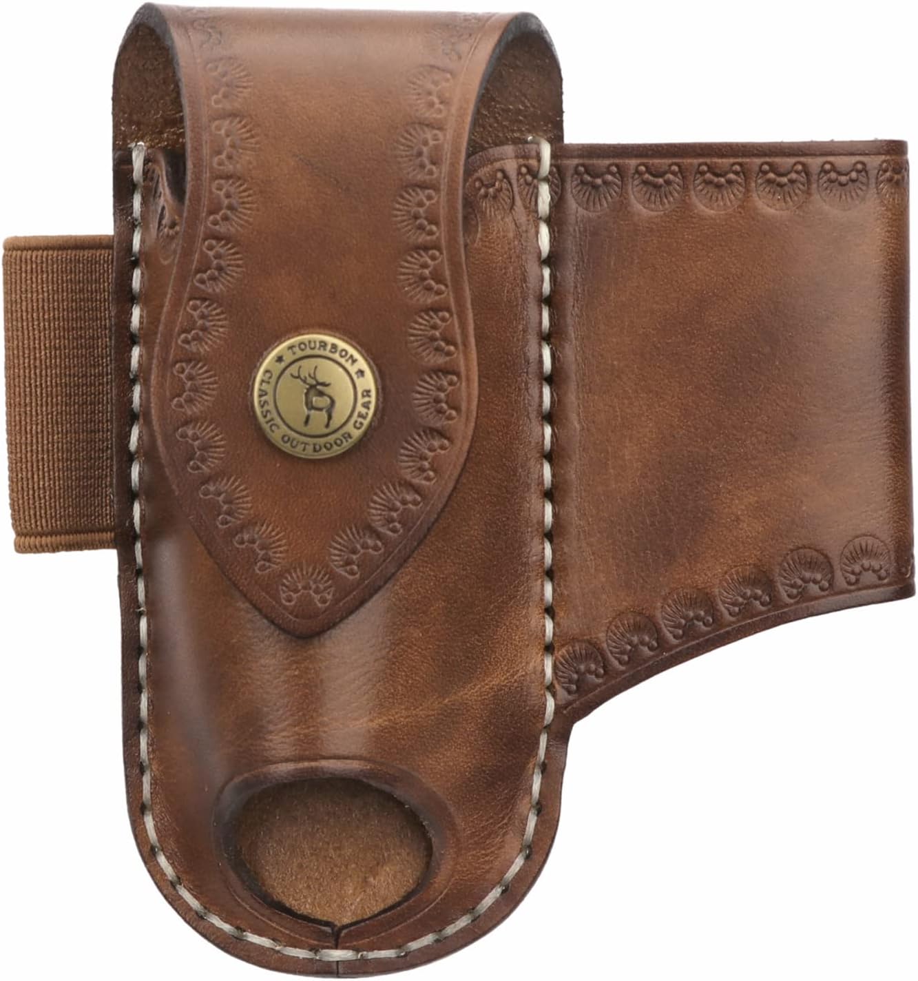 Leather EDC Belt Organizer - Handmade Multitool Sheath for Men, Tactical EDC Pouch with Flashlight Holder, Pen Holder & Belt Clip - Gifts for Men, Fits Folding Knife & Tools (Brown)