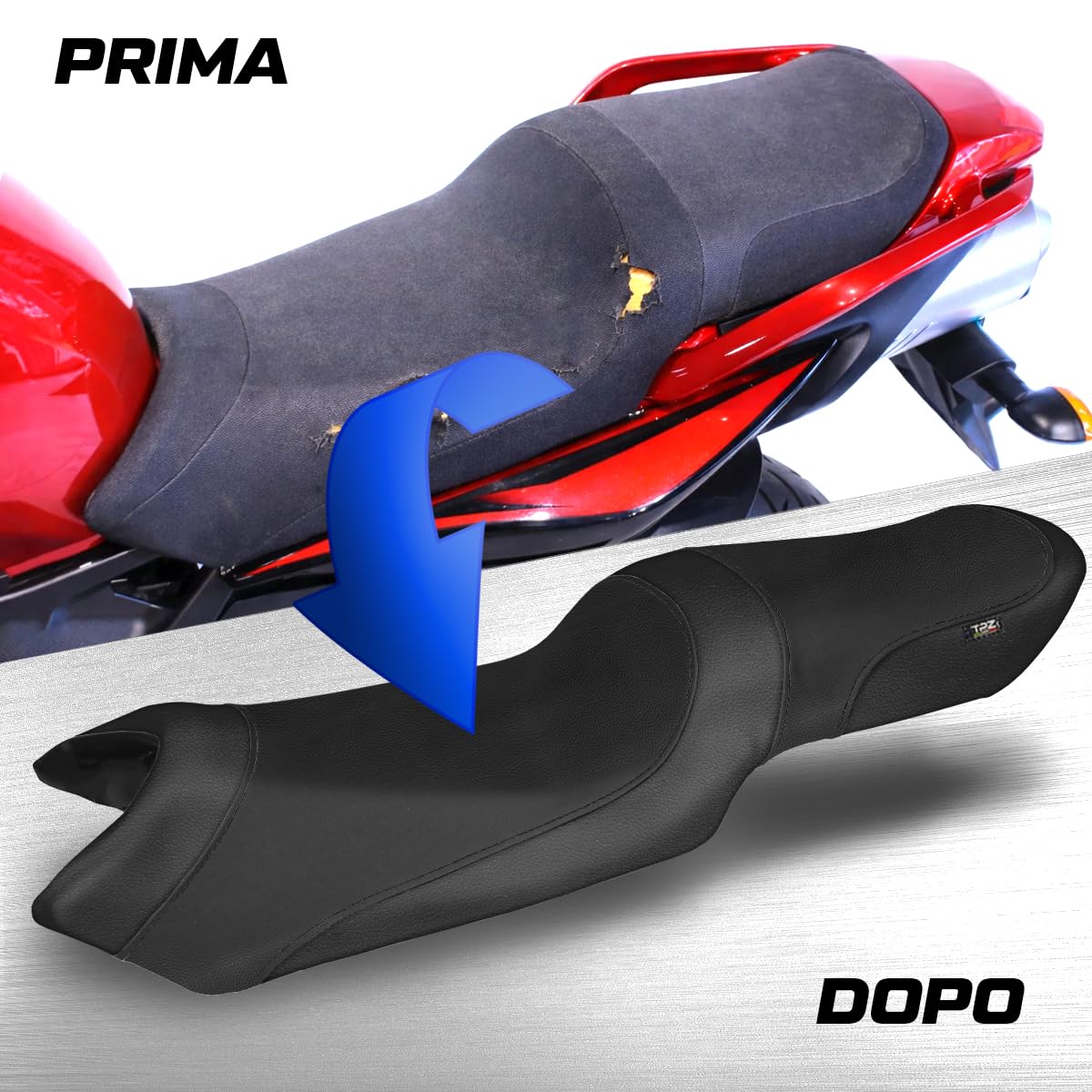 Rivestimento Sella Compatibile Con FZ6 Fazer 2004/2011– Ecopelle di Alta Qualità