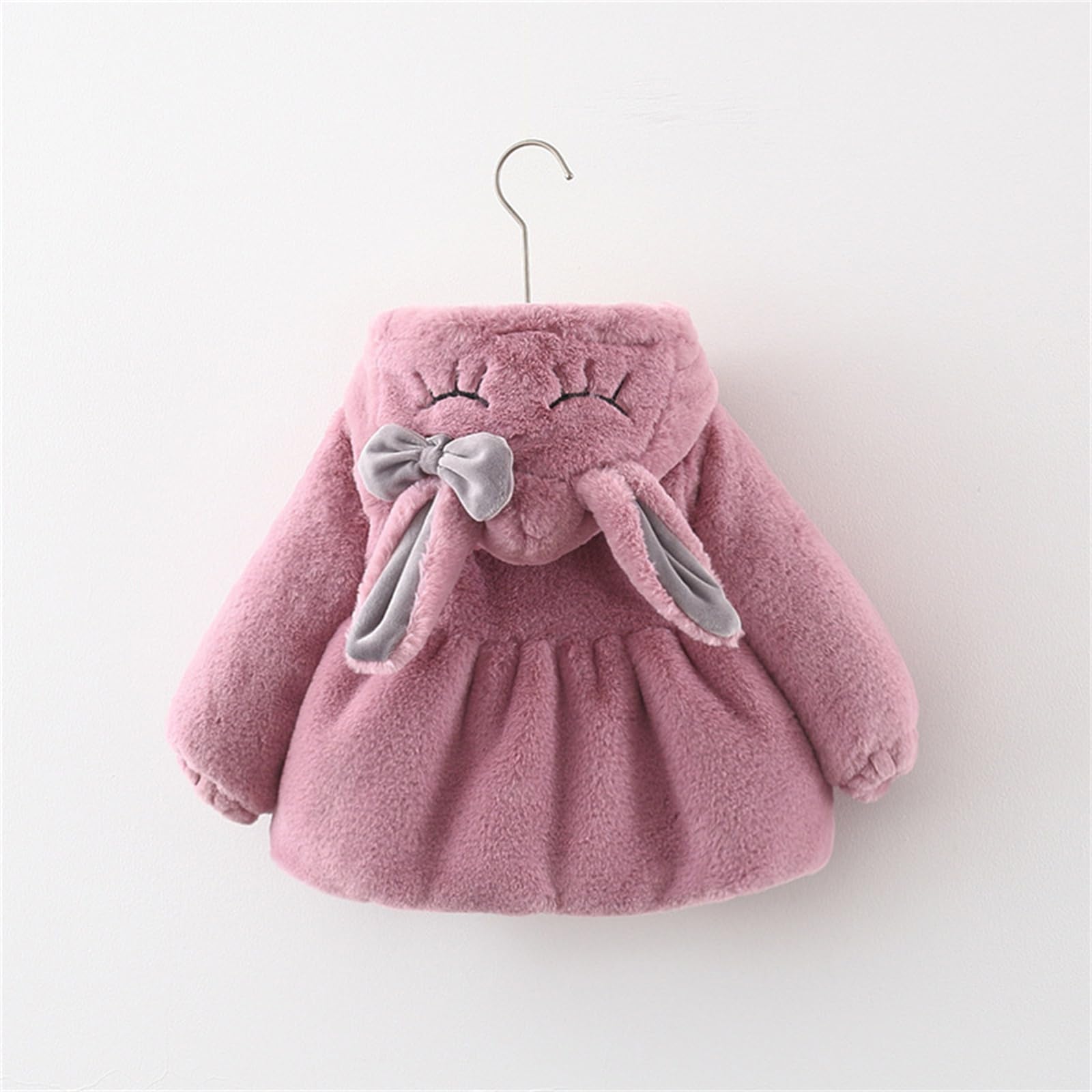 HYYSXBW Infant Baby Girls Winter Coat Faux Fur Fleece Outwear Hooded Thick Warm Jacket With Bag