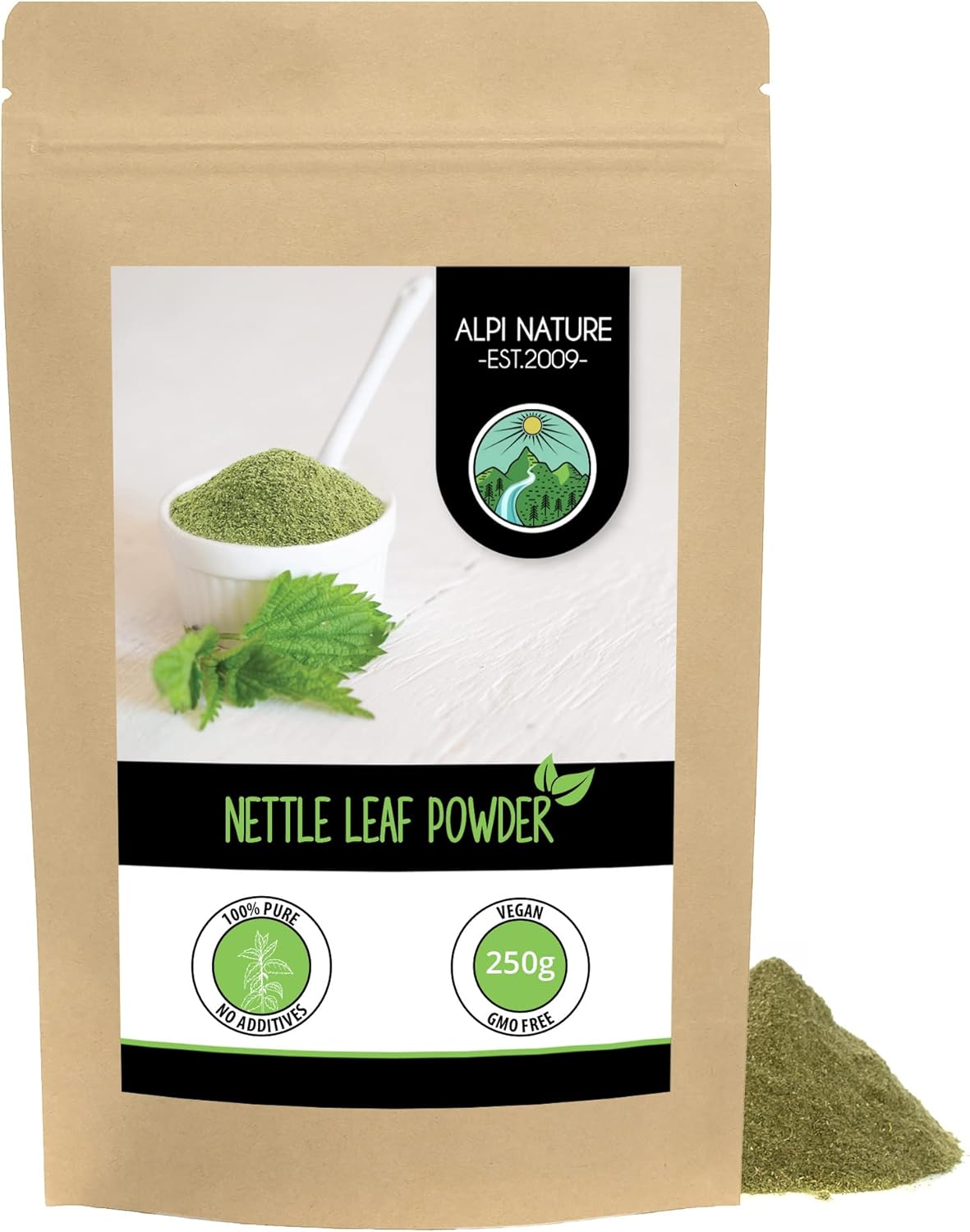 Nettle Powder (250g, 8.8 oz), Stinging Nettle, 100 Natural, Gently