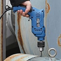 Vista 8 de Taladro de martillo, kit de martillo con cable de 4.5 A, 1/2 con cable, taladro de impacto de velocidad variable de 0-3000 rpm, juego de 105 brocas