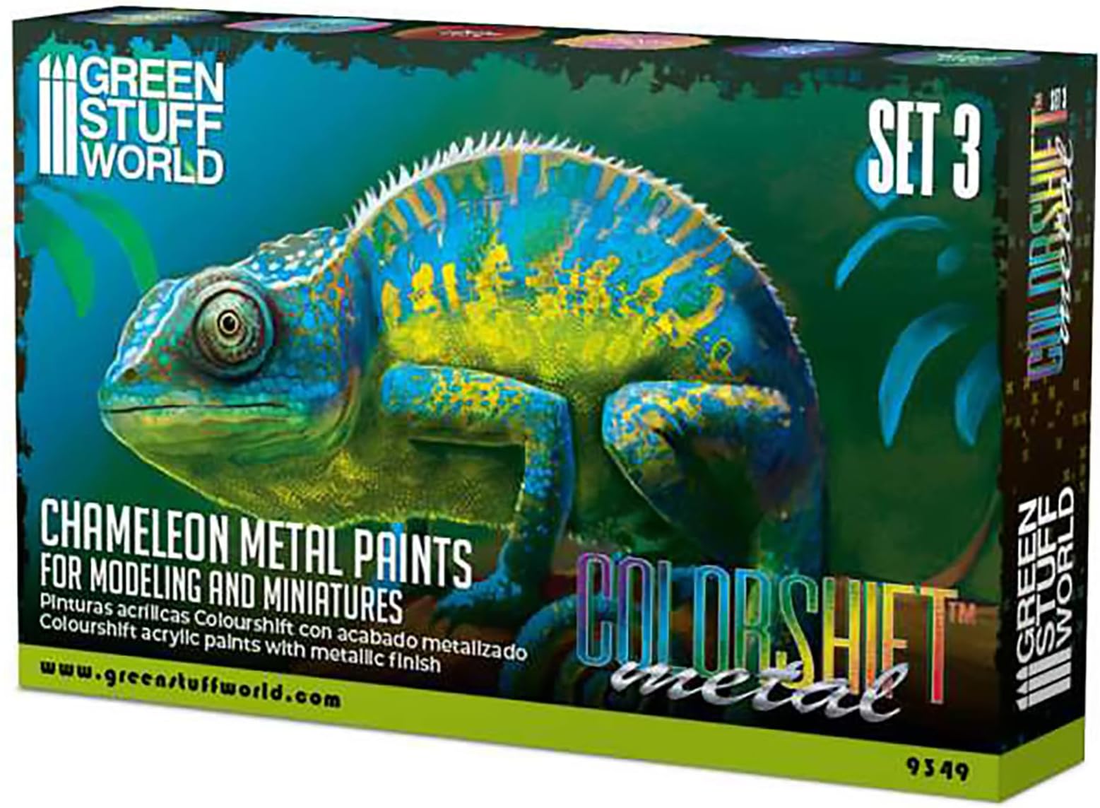Green Stuff World Colorshift Metal Chameleon Acrylic Paint Set 3