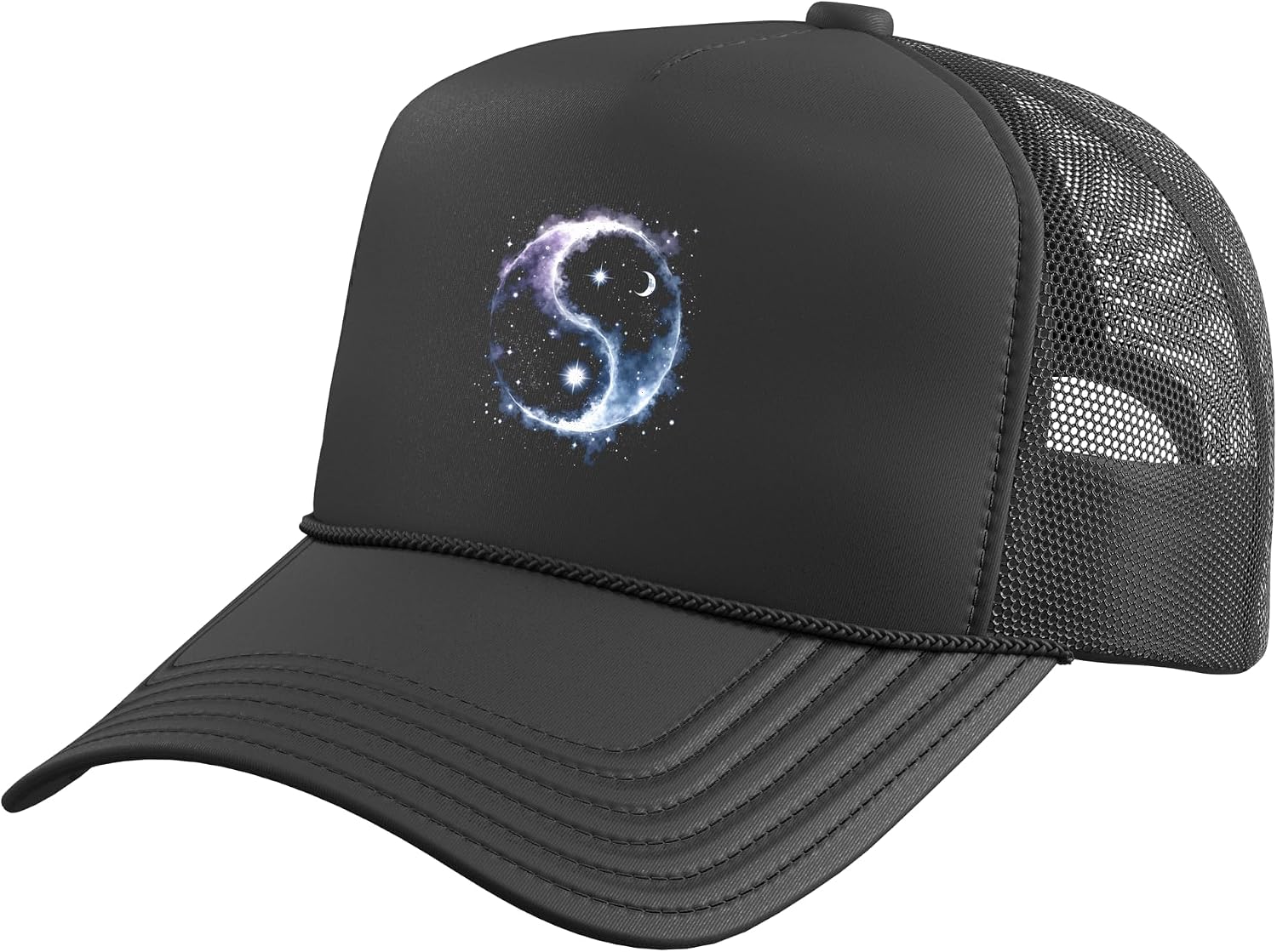 Celestial Yin-Yang Star and Moon Cosmic Graphic Trucker