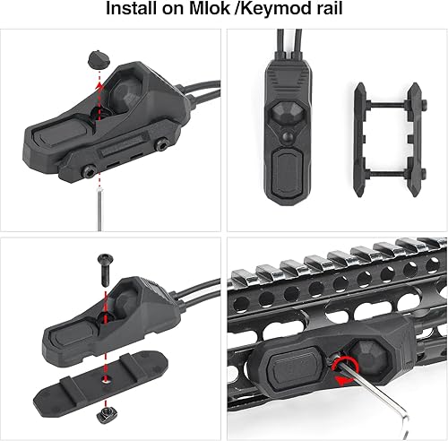 Miniatura 8 de NECARL ModButton - Interruptor de presión doble, interruptor de luz táctico con SF + enchufe de 0.098 in para linternas de armas Scout M300M600 +
