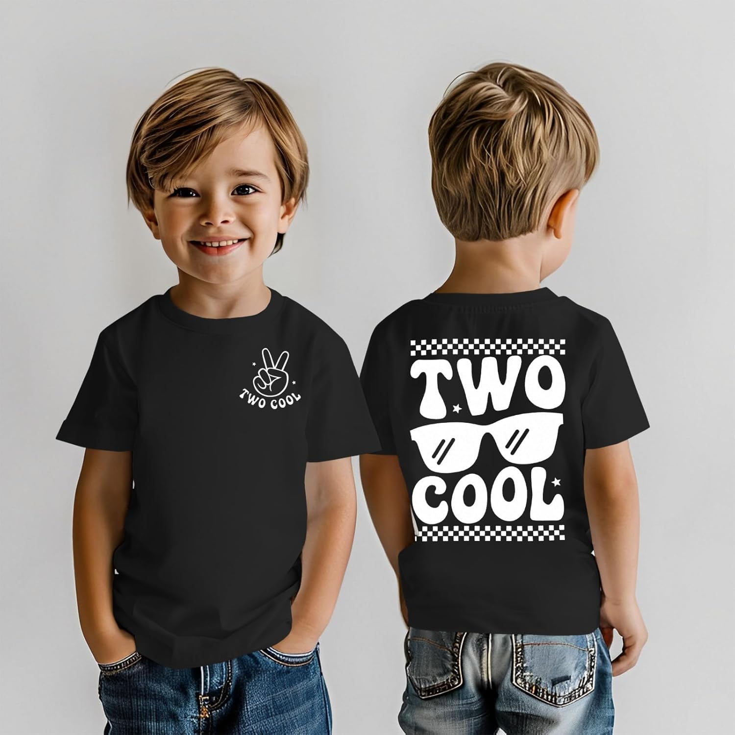 Two Cool Birthday Shirt 2nd Birthday Boy Tshirt 2 Year Old Toddler Boy Second Bday Party Outfits Short Sleeve Top - Image 3