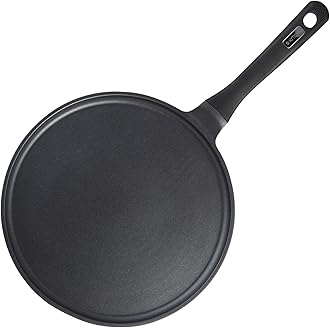 S·KITCHN Crepe Pan Nonstick Dosa Pan, Tawa Pan for Roti Indian, Non-Stick Pancake Griddle Compatible with Induction Cooktop, Comal for Tortillas, Griddle Pan for Stove Top - 11 Inches