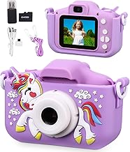 Children's Camera, 2.0 Inch Digital Camera, Mini Rechargeable Camera Camcorder Gift Toy Girls Boys 3 to 10 Years, HD 1080P Video, 64G SD Card, Children's Game Cameras