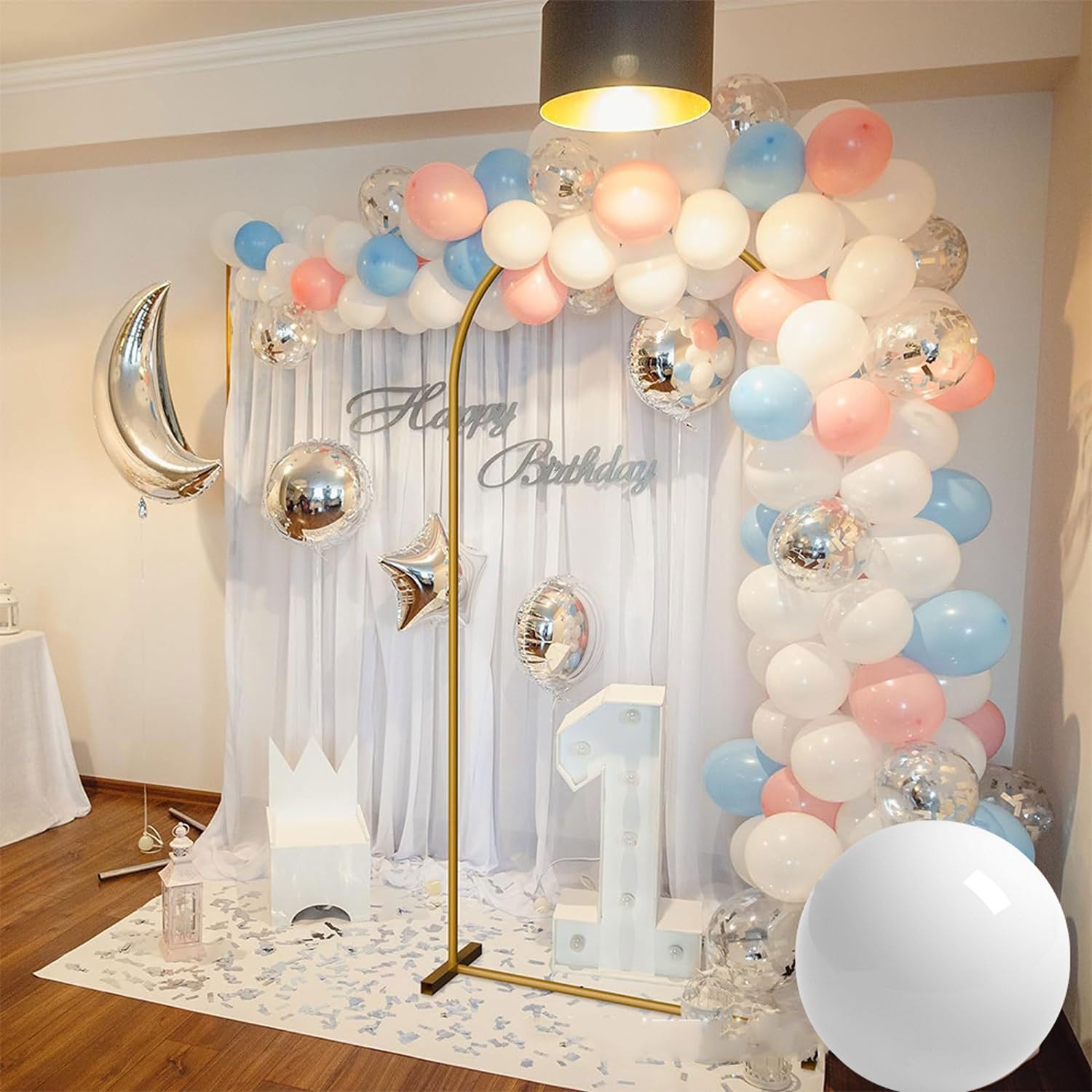 Regulowany metalowy stojak łukowy na ślub, baby shower, dekoracje urodzinowe - wytrzymały, przenośny, łatwy w montażu