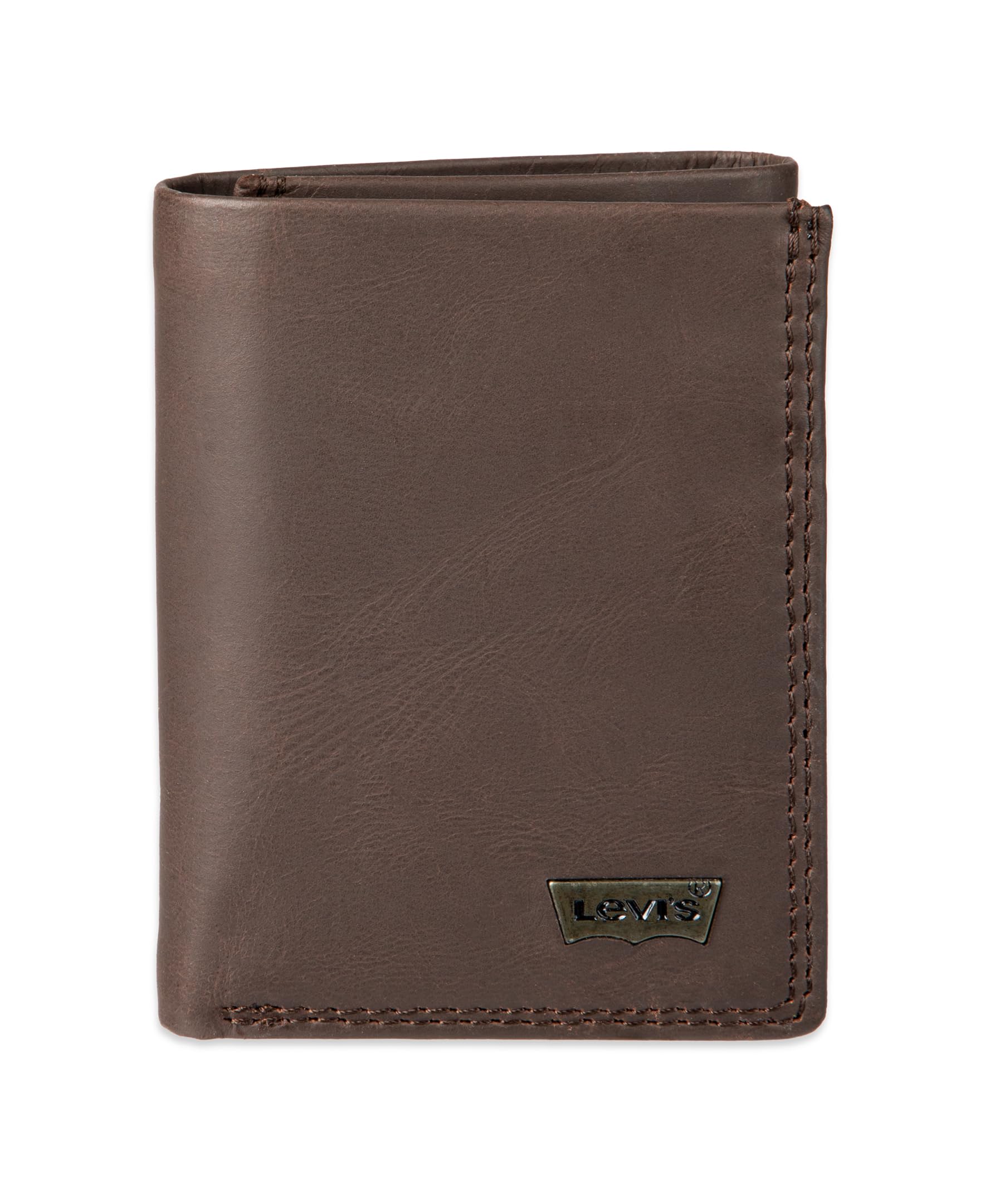 Men's RFID Ornament Logo Trifold Wallet, Brown