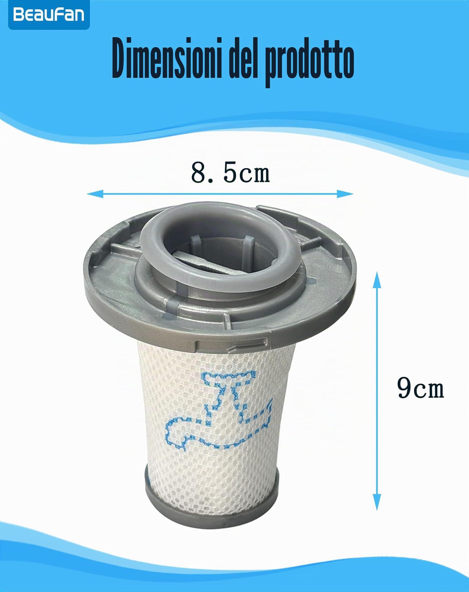 Confezione da 4 filtri Compatibile con Rowenta X-Force Flex 8.60 RH96 Serie RH9611 RH9637 RH9638 RH9639 RH9677 RH9678 & X-PERT 6.60 RH68 Serie RH6821 RH6837 6838 RH6878 Cordless Aspirapolvere