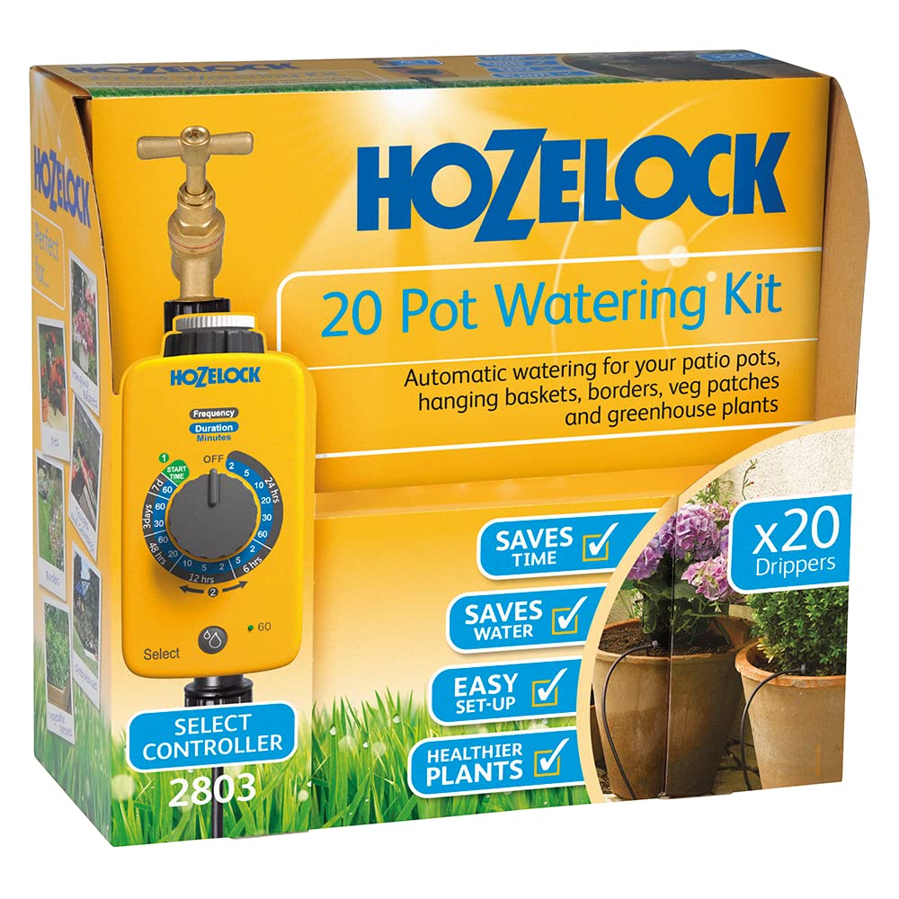 Hozelock Programmatore AC1 Kit di IRRIGAZIONE 20 GOCCIOLATORI IRRIGAZIONE Giardino Giardinaggio Esterno
