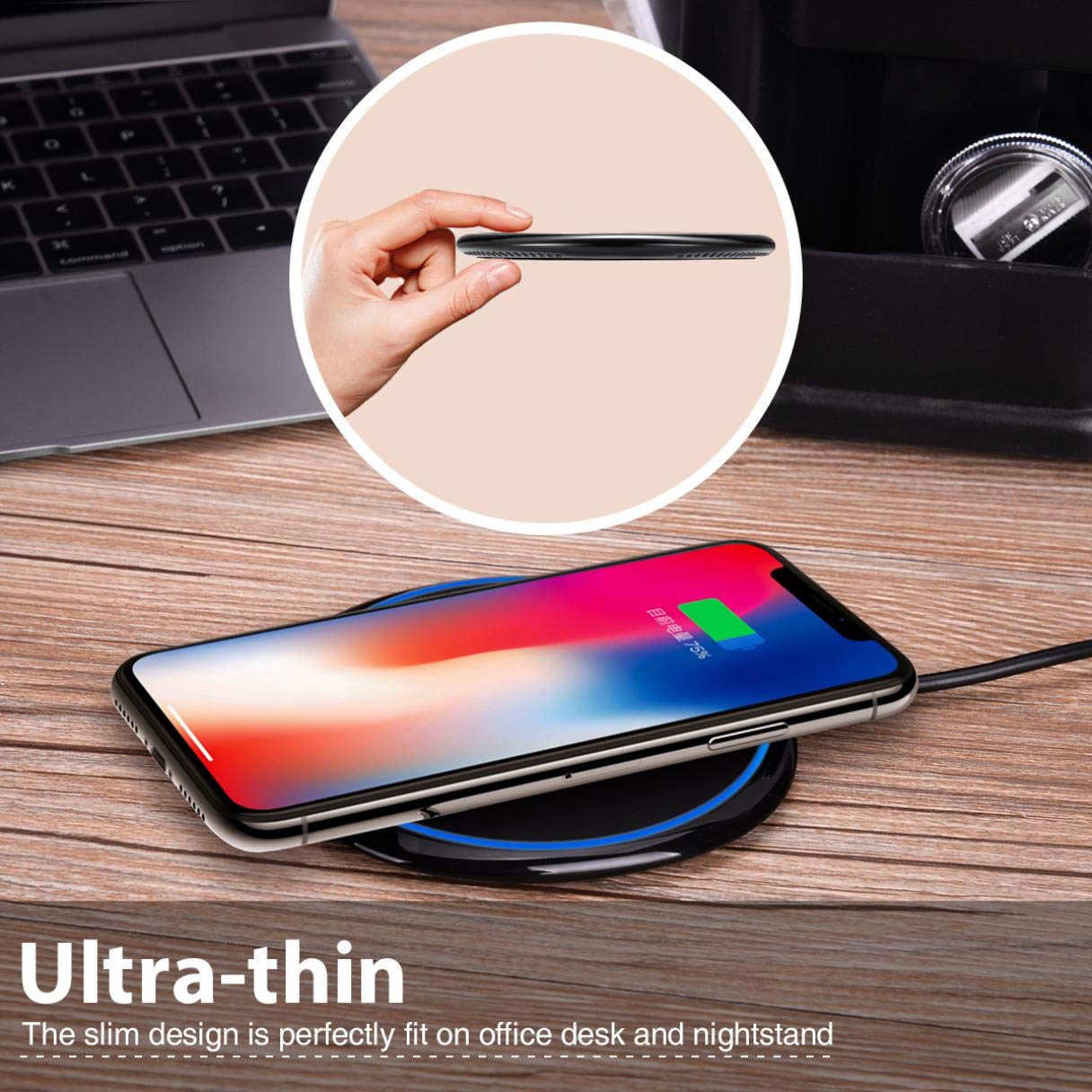 Wireless Charger Fast 7.5W and 10W Charging Pad Slim Compatible with BLU G90, G9 Pro