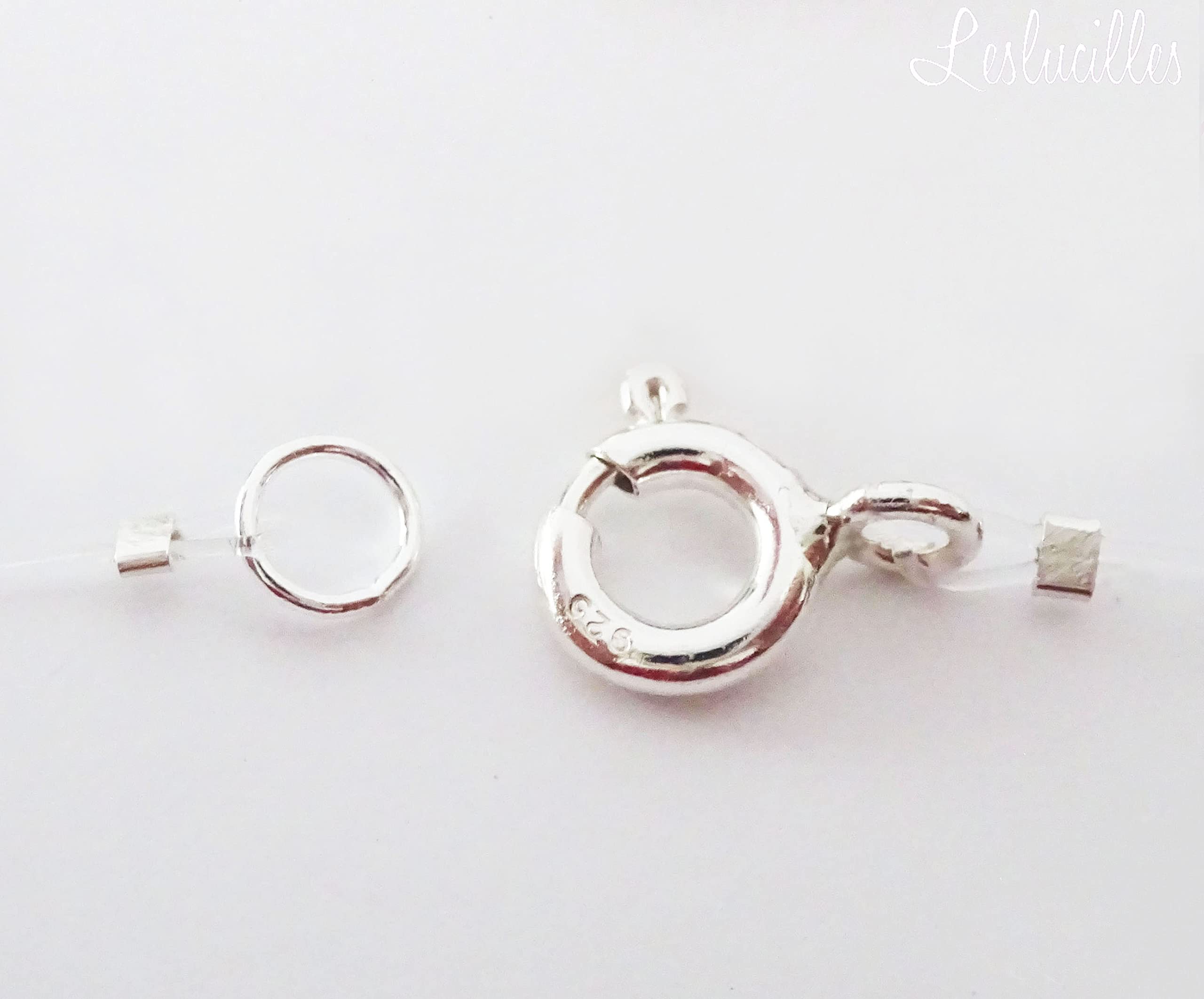 Collier Solitaire invisible - ARGENT 925 - PETIT ou GRAND Pendentif Pure Brillance - Ras-de-cou en Fil de Nylon transparent - Cordon de la clavicule