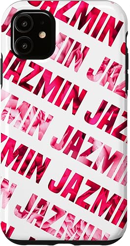 iPhone 11 Custom Jazmin teléfono cubierta rosa rojo blanco personalizado caso