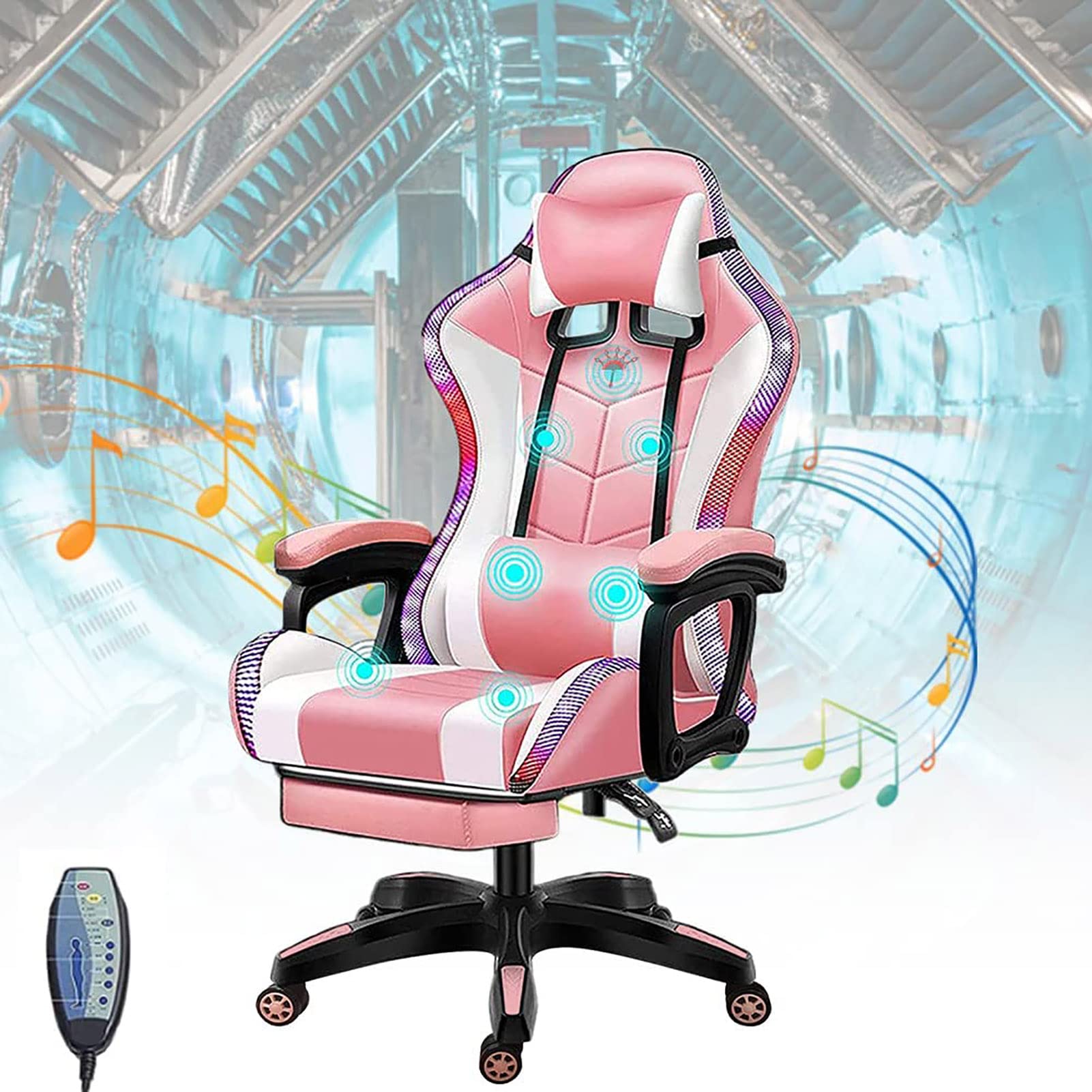 Chaises de jeu de massage complet avec haut-parleurs et soutien lombaire ergonomique