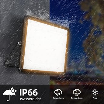 500W LED Floodlight Outdoor,3000K 50000LM Super Bright LED Security Lights,IP66 Waterproof Adjustable 180° Bracket Outside Lights,OutdoorFlood Lights for Garden, Garage, Yard, No Plug