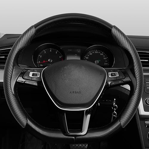 Miniatura 7 de Funda para volante de fibra de carbono, protector segmentado seguro y antideslizante, accesorio duradero y fácil de instalar para volantes de ajuste