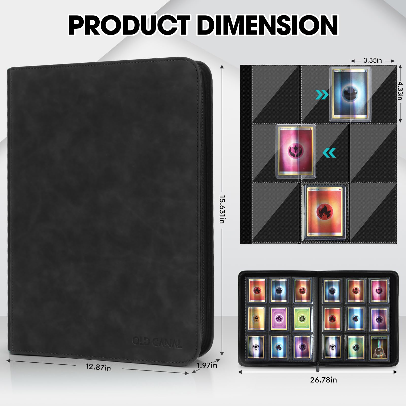 Old Canal Top Loader Binder, 9 Pockets Card Binder Holds 252 Top Loaders, Premium Trading Card Collection Holder - Image 2