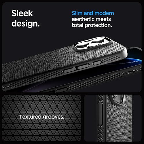 Vista 22 de Spigen Liquid Air - Funda diseñada para iPhone 13 Pro Max (2021), color negro mate