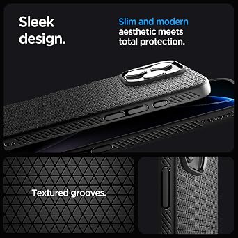 Spigen for iPhone 16 Pro Case, Liquid Air T MagFit [Camera Control Button Coverage] [Military-Grade Protection] [Compatible with MagSafe] - Matte Black