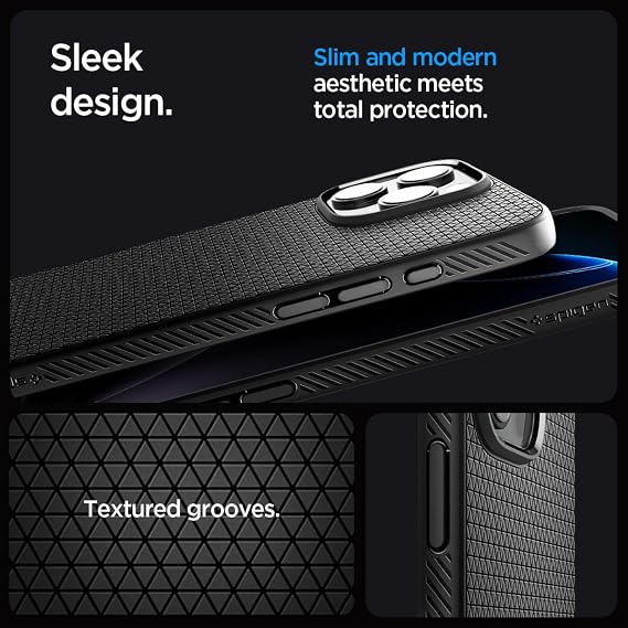 Spigen for iPhone 16 Pro Case, Liquid Air T MagFit [Camera Control Button Coverage] [Military-Grade Protection] [Compatible with MagSafe] - Matte Black