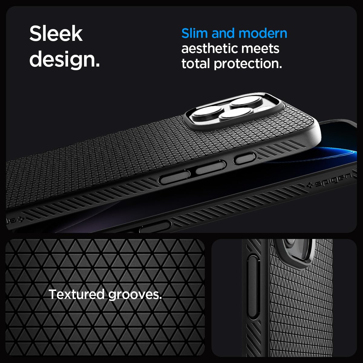 Spigen Cover per iPhone 16 Pro Max, Liquid Air T MagFit [Copertura abilitata per il Controllo fotocamera] Compatibile con MagSafe - Nero Opaco