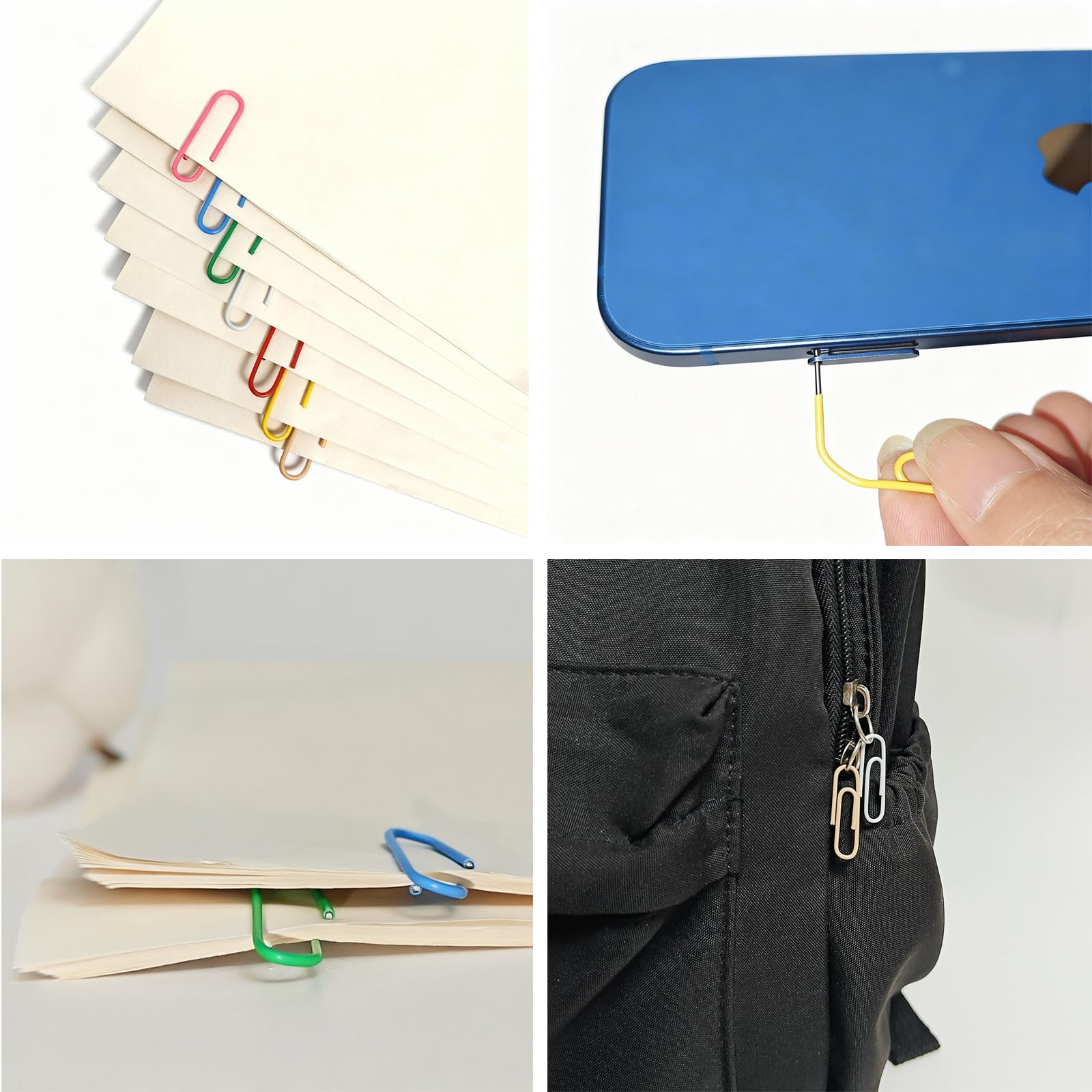 Büroklammern, bunt, 1000 Stück, klein, 2,8 cm, langlebig und rostfrei, beschichtete Büroklammern, ideal für Büro, Schule, Dokumentenorganisation (mehrfarbig)