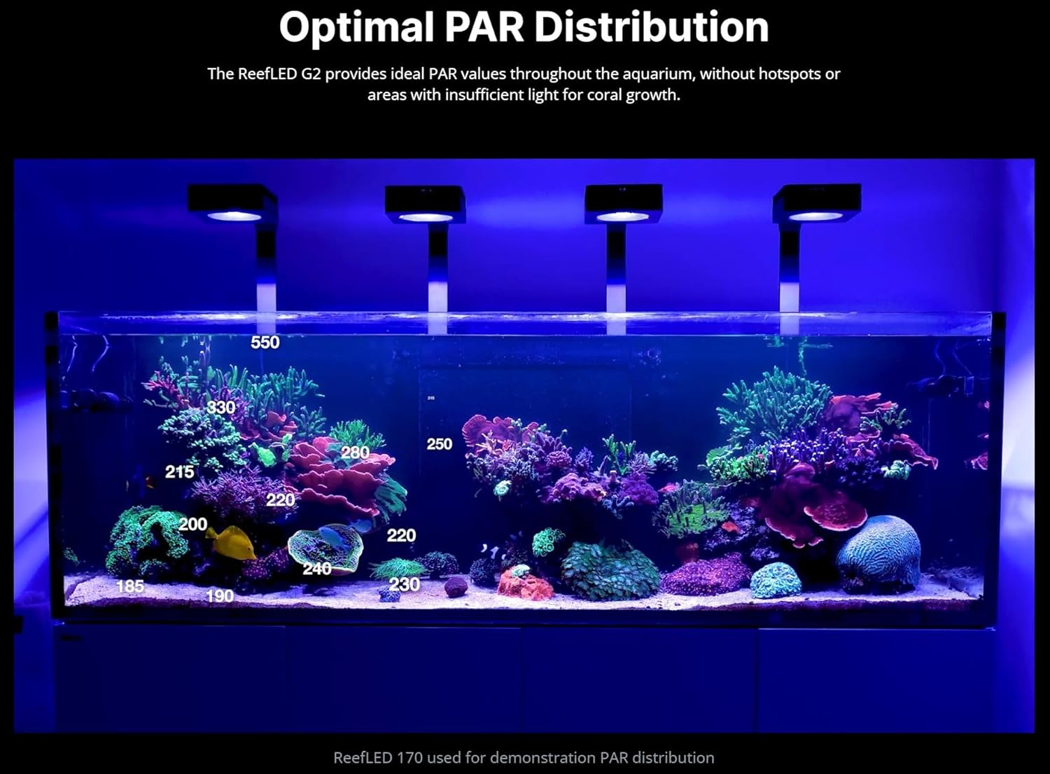 Red Sea ReefLED G2 115 Watt Saltwater Aquarium Light Reef | ReefBeat App Controlled for Fish Tank LED Lights for Corals Reef Marine