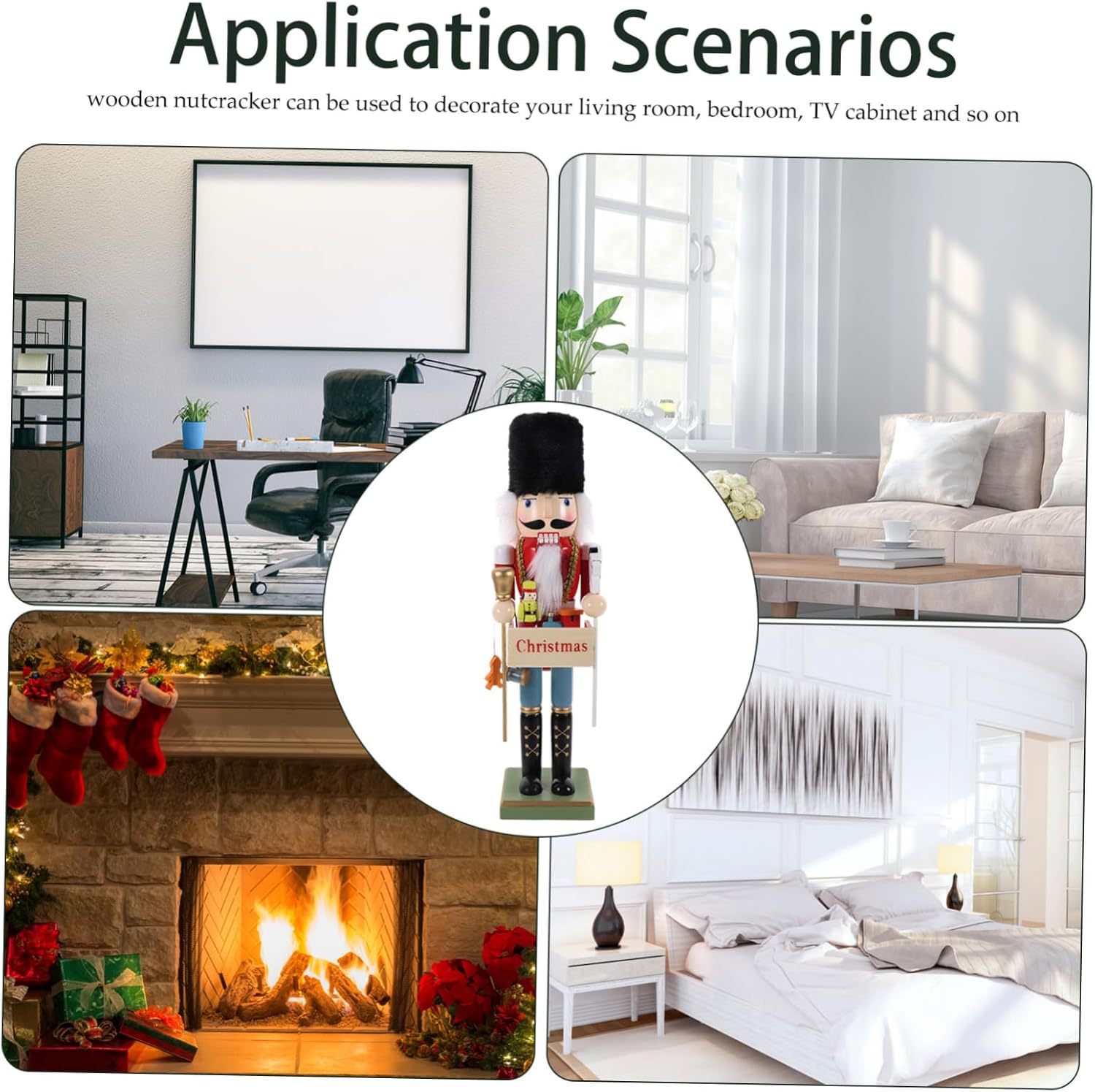 Cabilock Christmas Nutcracker Soldier Figurine Light Colored Xmas Shelf Decoration Unique Nutcracker Holiday Tabletop and Indoor Festive Ambiance