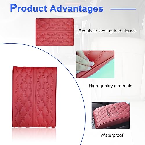 Miniatura 3 de Kewucn Cojín para consola central de automóvil, 13 x 8.3 pulgadas, cómodo cojín de microfibra de cuero y espuma viscoelástica, protector universal