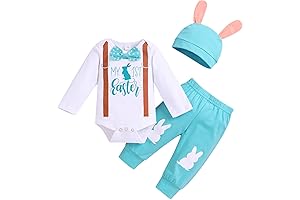 My First Easter Outfit Infant Baby Boy Long Sleeve Bow Tie Bodysuit...