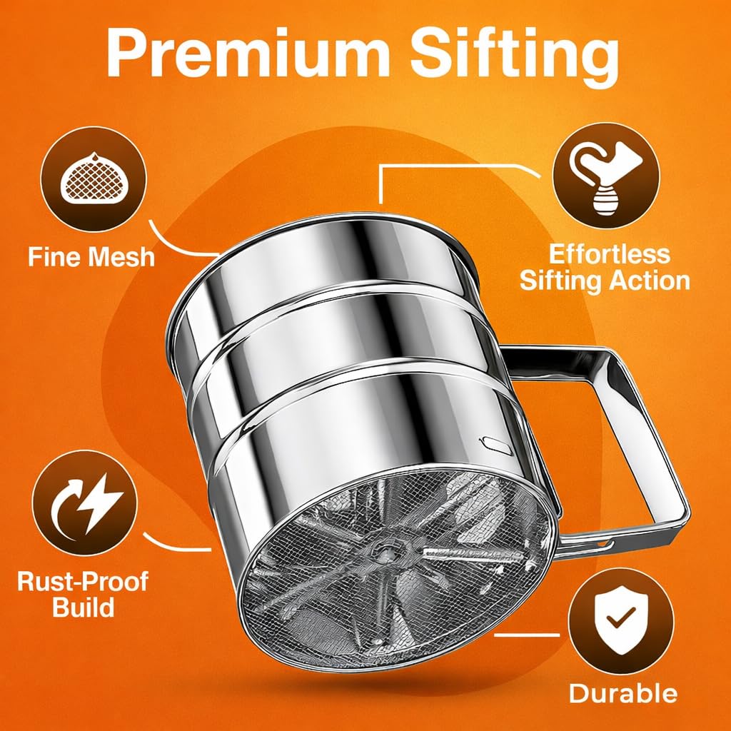Stainless Steel Flour Sifter - Perfect Baking! -9