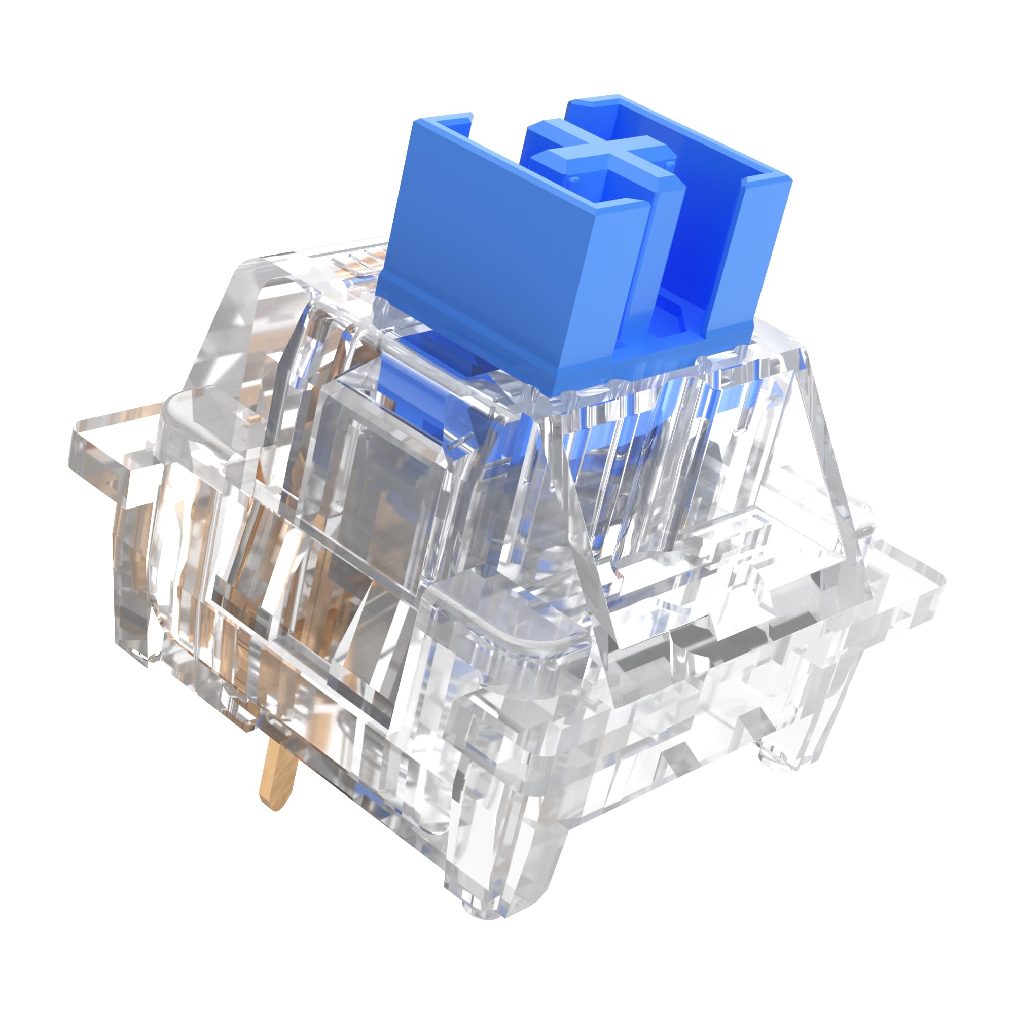 OUTEMU Crystal Blue Keyboard Switch with Dustproof Stem,Clickers for 3D Prints,3-Pin Clicky Pre-Lubed for Mechanical Gaming Keyboard with 2 Kailh Box Clicky Switches(70+2Pcs)