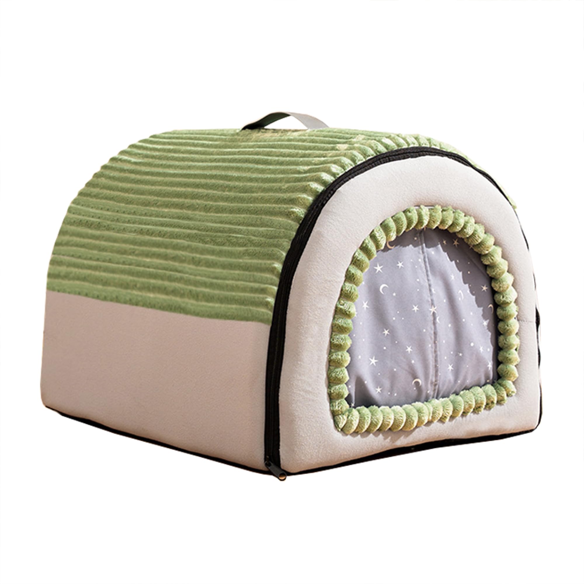 Niche d'intérieur 2 en 1 pour animal lavable vert 75x50x50 cm