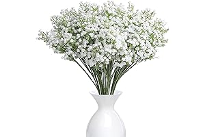 YSBER White Stem Artificial Baby Breath/Gypsophila Flowers for Home Decor
