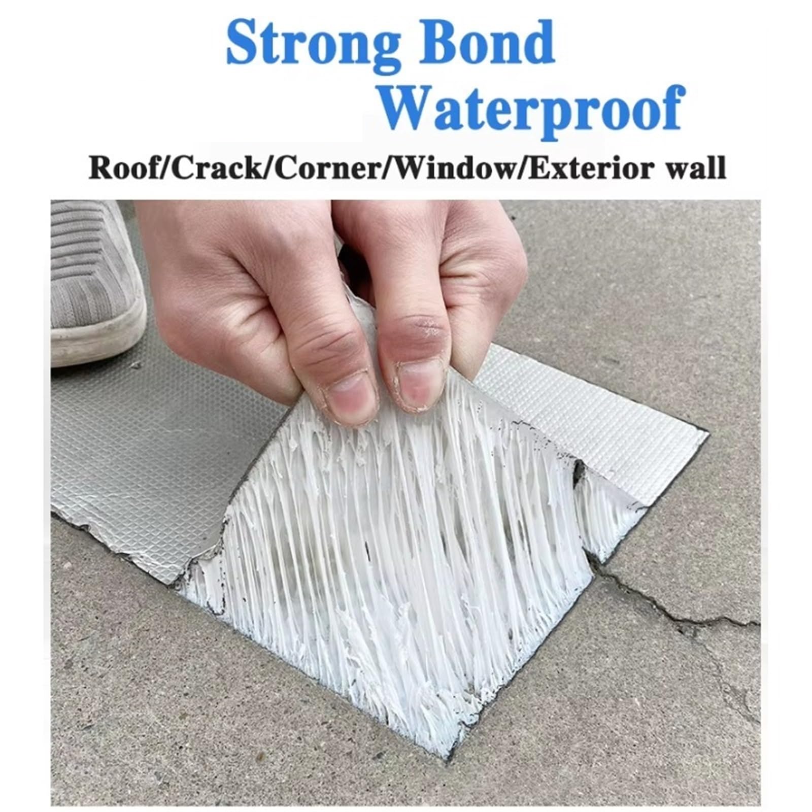 Wasserdichtes Butylband, Starker Reparaturstreifen | Hochtemperaturbeständige selbstklebende Aluminiumfolien-Dichtungsmasse for die Dachwand(Width 15cm Long 5m)